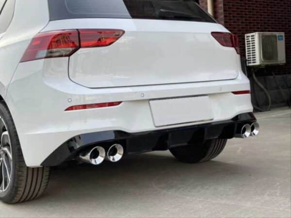 GOLF 8 IÇIN UYUMLU 'R' DIFÜZÖR (PIANO BLACK) - 4 EGZOZ (Life,Style,Impression Paket için)