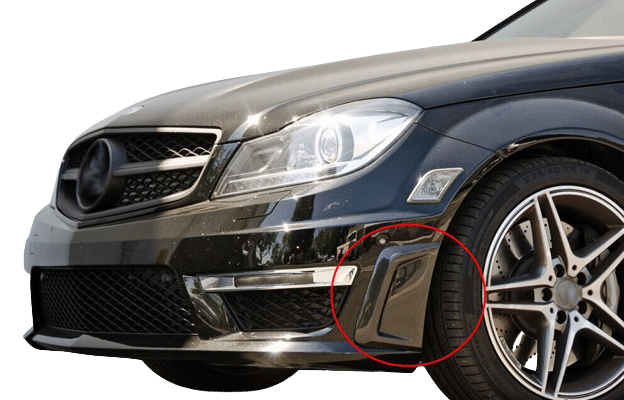 Mercedes W204 C63 (2011-2013) Ön Tampon Yan Hava Kapakları (Plastik) - Görsel 2