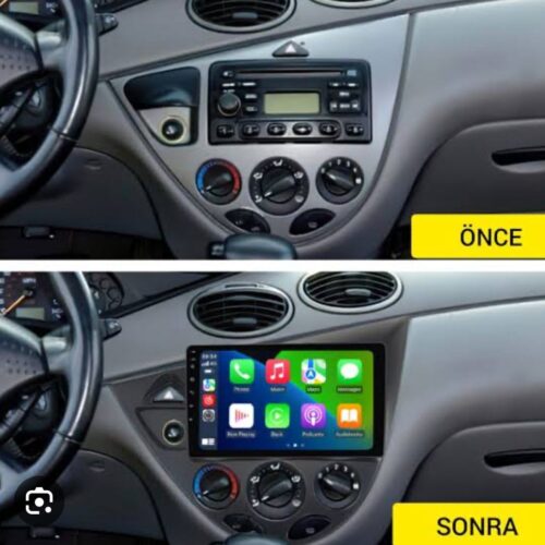 FORD FOCUS 1 ANDROİD MULTİMEDYA 4-32 8 ÇEK. CARPLAY- QLED EKRAN- AHD GERİ GÖRÜŞ KAMERASI 3 AMFİ ÇIKIŞLI PRO CİHAZ