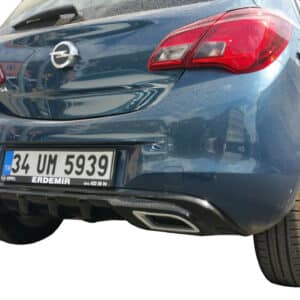 Opel Corsa E (2014-Sonrası) Egzoz Görünümlü Arka Tampon Eki - Difüzör (Plastik)