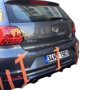 Volkswagen Polo 6R (2015-2017) Makyajlı Arka Tampon Eki - Difüzör (Plastik)