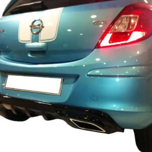 Opel Corsa D (2007-2015) Egzoz Görünümlü Arka Tampon Eki - Difüzör (Plastik)