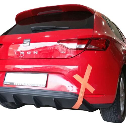 Seat Leon MK3 5F (2013-2016) Style Uyumlu Custom Arka Tampon Eki – Difüzör (Plastik)