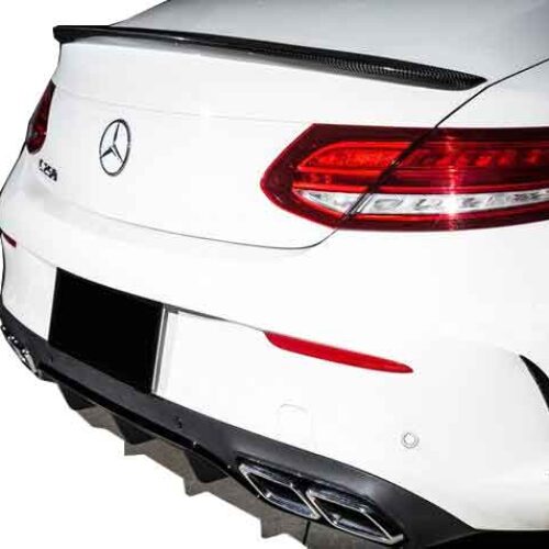 Mercedes C Serisi W205 Coupe (2015-2018) Arka Tampon Kaşları (Parlak Siyah)