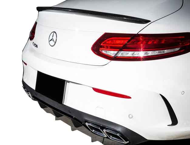 Mercedes C Serisi W205 Coupe (2015-2018) Arka Tampon Kaşları (Parlak Siyah)