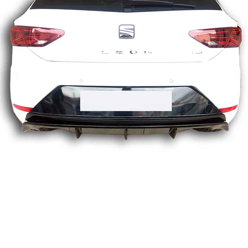 Seat Leon (2017 - 2019) Çift Çıkış Arka Tampon Eki - Difüzör (Plastik) - Görsel 4