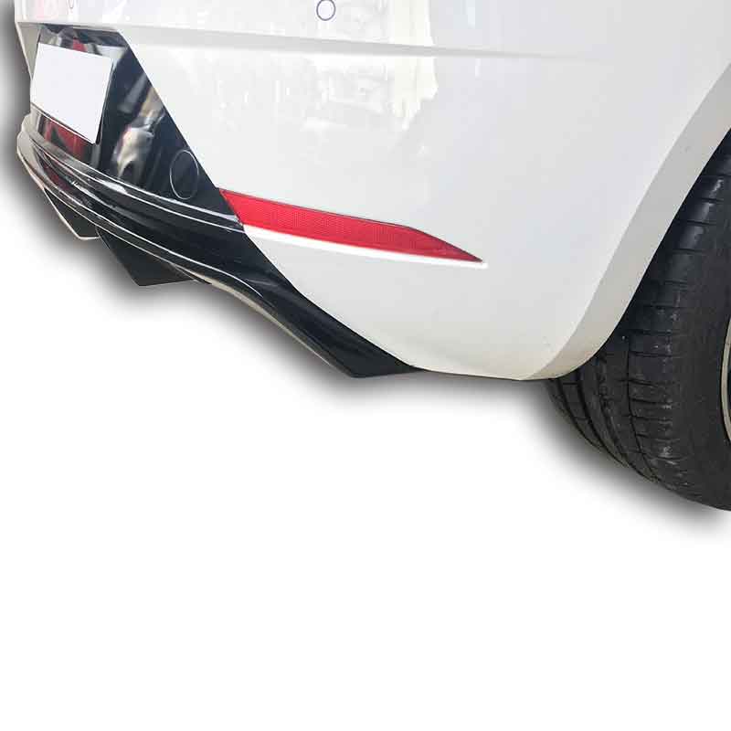 Seat Leon (2017-2019) Soldan Çift Çıkış Arka Tampon Eki - Difüzör (Plastik) - Görsel 2