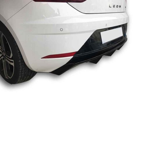 Seat Leon (2017 – 2019) Çift Çıkış Arka Tampon Eki – Difüzör (Plastik)