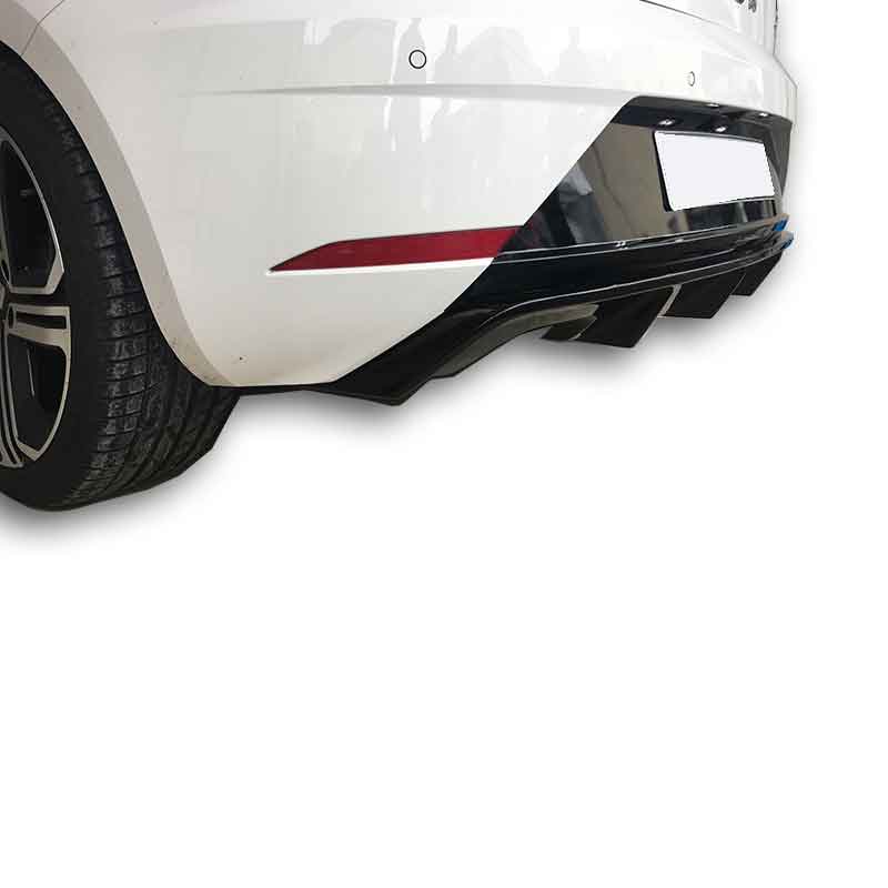 Seat Leon (2017-2019) Soldan Çift Çıkış Arka Tampon Eki - Difüzör (Plastik) - Görsel 3