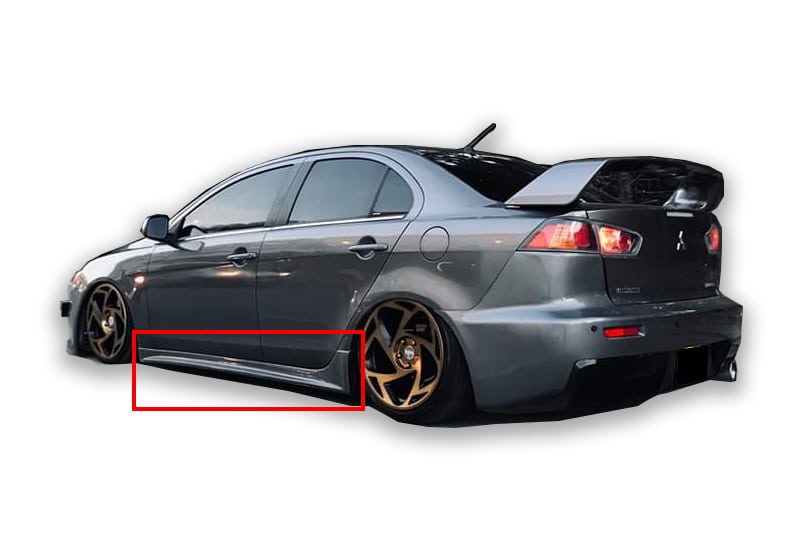 Mitsubishi Lancer 2009 Sonrası Evo 10 Yan Marşpiyel Seti (Plastik)