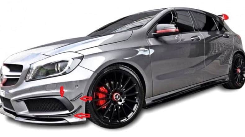 Mercedes A Serisi W176 (2013-2015) A45 Ön Tampon Kaşları (Plastik) - Görsel 3