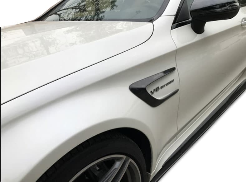 Mercedes C Serisi W205 (2015-2018) Çamurluk Kaşları Plastik (Piano Black) - Görsel 2