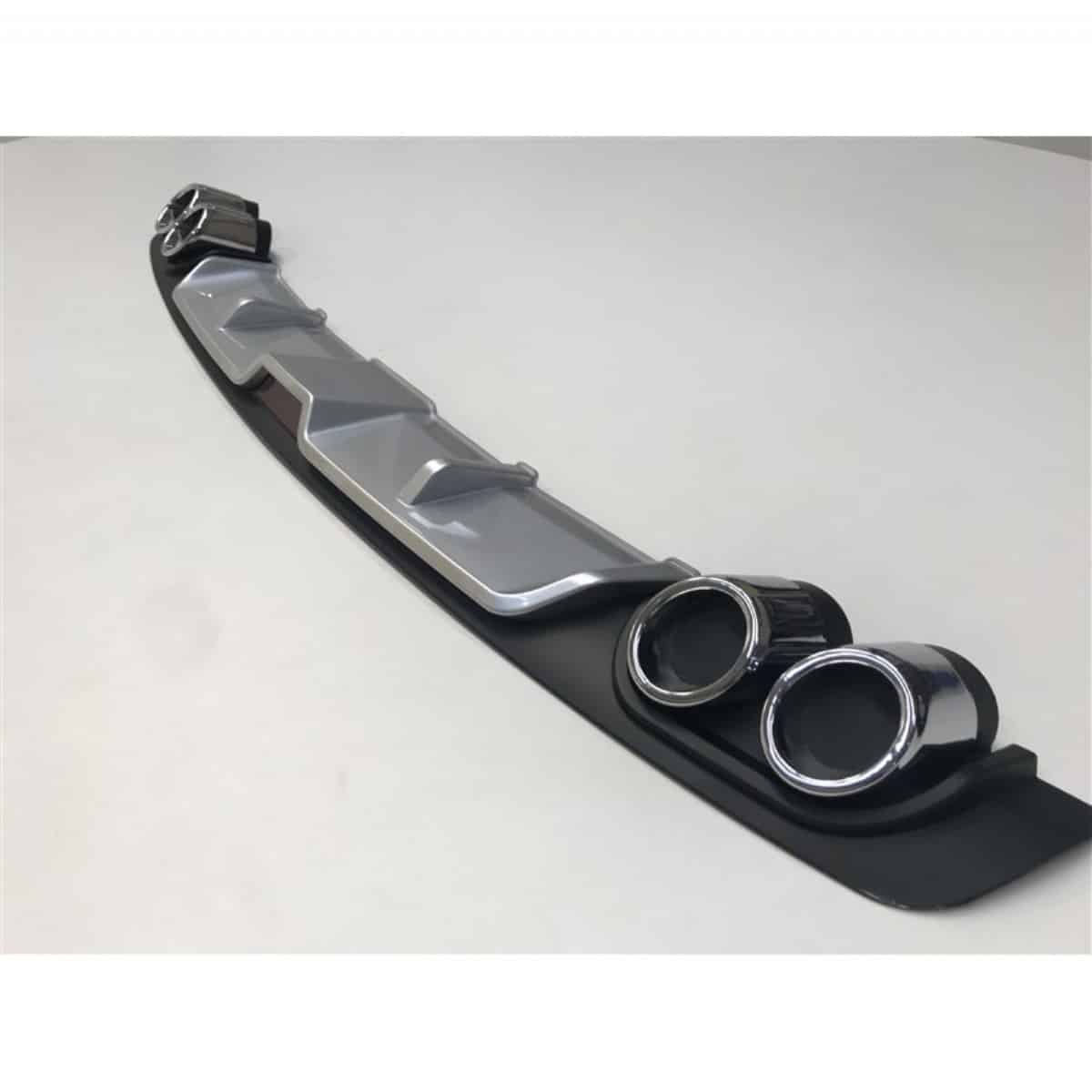 4 Egzoz Universal Arka Tampon Eki - Difüzör Gri - Mat Siyah (Plastik)