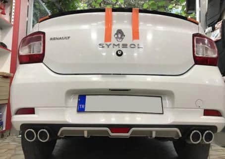 4 Egzoz Universal Arka Tampon Eki - Difüzör Gri - Mat Siyah (Plastik) - Görsel 2