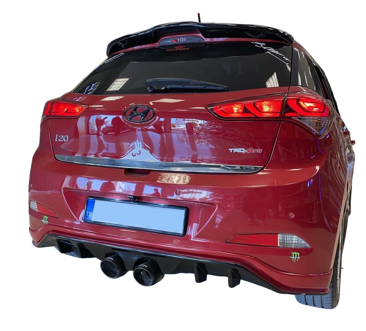 Hyundai İ20 (2014-2018) R400 Arka Tampon Eki - Difüzör (Plastik)