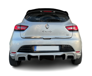 Renault Clio 4 (2012-2019) Rs Style Egzoz Görünümlü Arka Tampon Eki - Difüzör (Plastik)